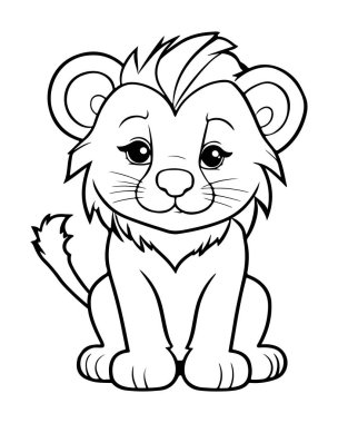 Çocuklar için Yazdırılabilir Aslan Renklendirme Sayfası