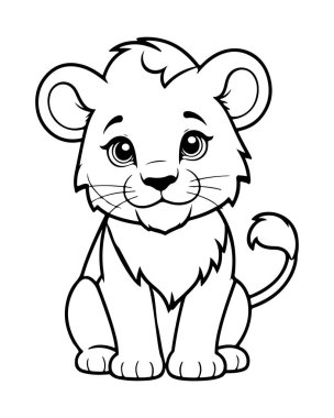 Çocuklar için Yazdırılabilir Aslan Renklendirme Sayfası