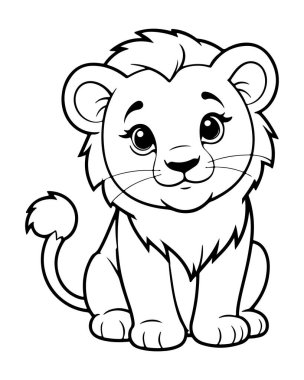 Çocuklar için Yazdırılabilir Aslan Renklendirme Sayfası