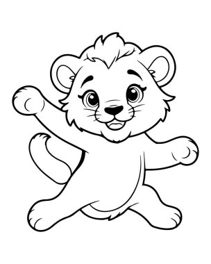 Çocuklar için Yazdırılabilir Aslan Renklendirme Sayfası