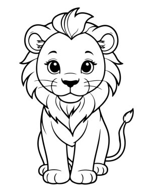 Çocuklar için Yazdırılabilir Aslan Renklendirme Sayfası