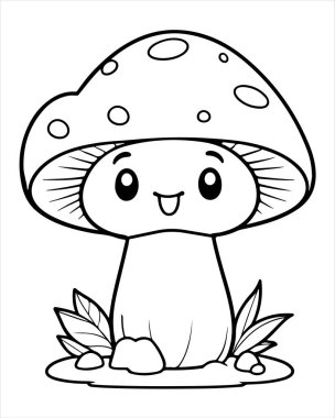 Çocuklar için Yazdırılabilir Tatlı Mantar Renklendirme Sayfaları