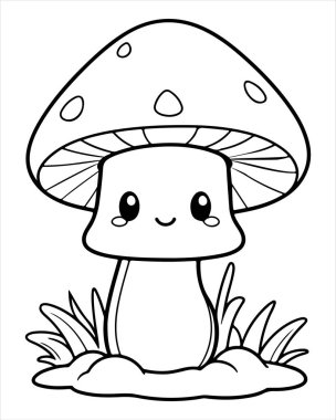 Çocuklar için Yazdırılabilir Tatlı Mantar Renklendirme Sayfaları