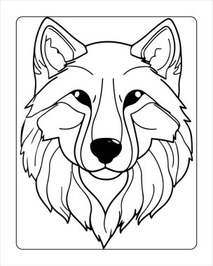 Çocuklar için Yazdırılabilir Kurt Başı Renk Sayfası