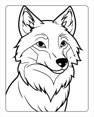 Çocuklar için Yazdırılabilir Kurt Başı Renk Sayfası