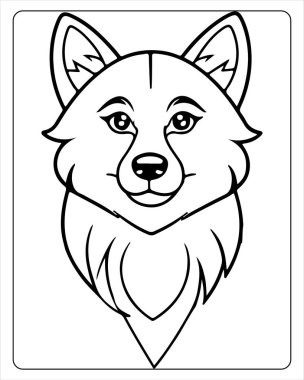 Çocuklar için Yazdırılabilir Kurt Başı Renk Sayfası