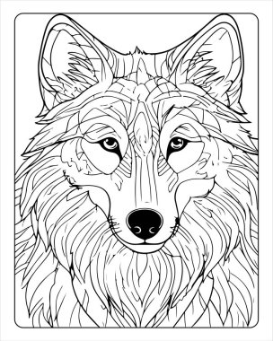 Çocuklar için Yazdırılabilir Kurt Başı Renk Sayfası