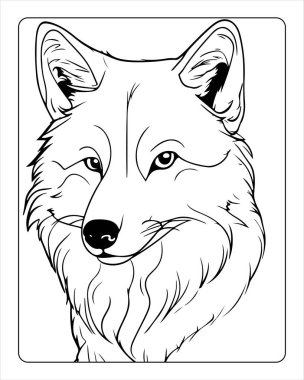 Çocuklar için Yazdırılabilir Kurt Başı Renk Sayfası