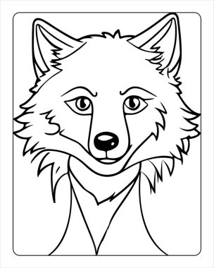 Çocuklar için Yazdırılabilir Kurt Başı Renk Sayfası
