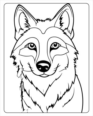 Çocuklar için Yazdırılabilir Kurt Başı Renk Sayfası