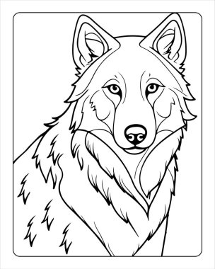 Çocuklar için Yazdırılabilir Kurt Başı Renk Sayfası