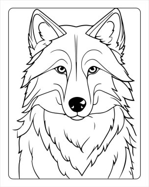 Çocuklar için Yazdırılabilir Kurt Başı Renk Sayfası