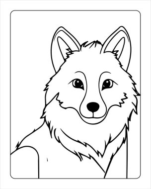 Çocuklar için Yazdırılabilir Kurt Başı Renk Sayfası