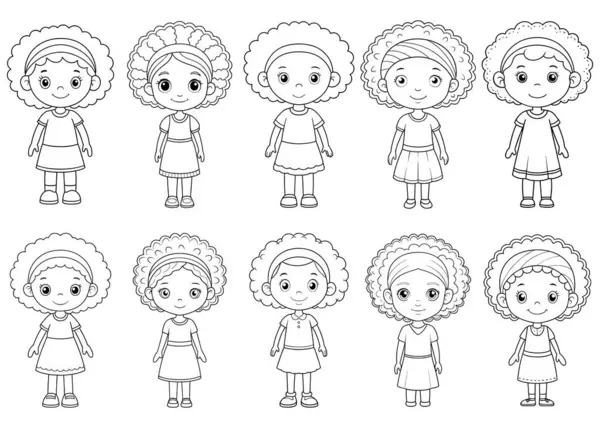 Sevimli Afrikalı Kız Boyama Sayfası