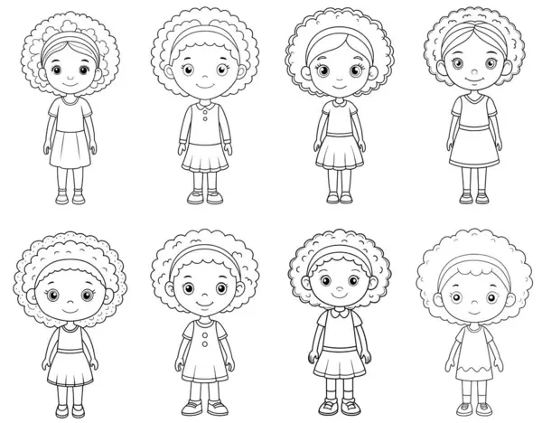 Sevimli Afrikalı Kız Boyama Sayfası