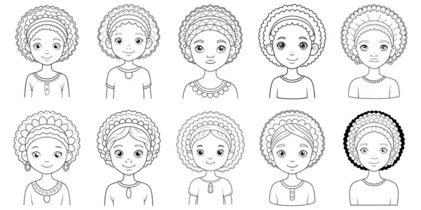 Sevimli Afrikalı Kız Boyama Sayfası