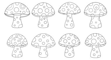 Mantar renklendirme sayfası çizimi çizimi