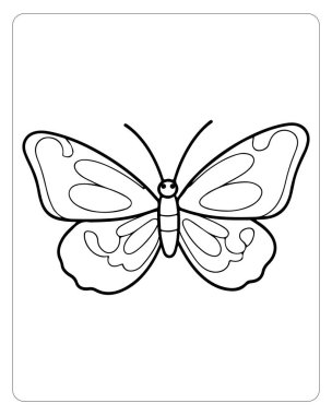 Karmaşık Kanat Tasarımlı Güzel Kelebeğin Renkli Sayfası Sanatsal İfade ve Yaratıcı Renkler İçin İdeal