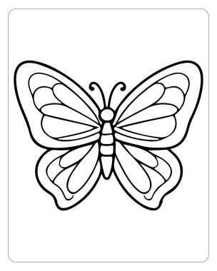 Simetrik Kanatları ve Karmaşık Damar Şablonlarıyla Narin Kelebek Doğanın Güzel Renk Sayfası