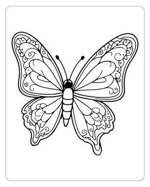 Yaratıcı Renk ve Sanatsal İfade Bekleyen Karmaşık Girdap ve Zarif Tasarımlı Kelebek Kanat Tasarımı