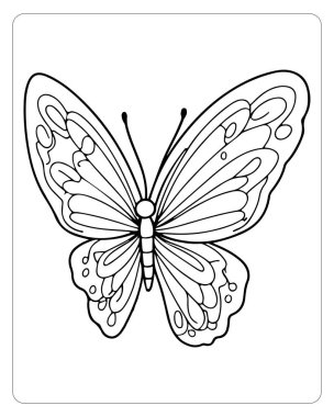 Kelebek Renklendirme Sayfası Enfes Desen Yetişkinler ve Çocuklar için Bedava Yazıcı Tasarımı Yaratıcı Hobi Etkinlikleri Projesi Fikri