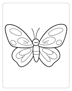 Ayrıntılı Kelebek Boyama Sayfası Çocuklar ve Yetişkinler için Sanat yoluyla Yaratıcılığı Gösterme Eğlencesi