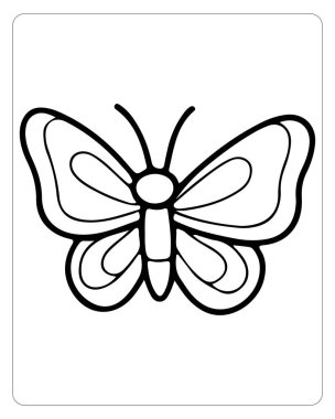 Basit Kelebek Tasarımı Çocuk Boyama Kitabı Yazdırma İlkbahar Bahçelerinde Uçan Böceklerle Yazdırma