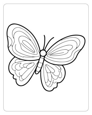 Renklendirme Sayfaları için Ayrıntılı Kelebek Tasarımı Karmaşık Kanat Örnekleri ve Sanat İçin Zarif Vücut Tasarımı