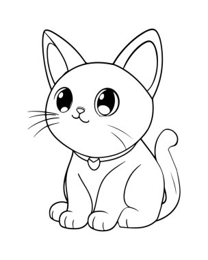 Renkli Kitaplar için Şirin Kawaii Tarzı Kedi Kalıbı Tasmalı Çizgi Film Kedisi