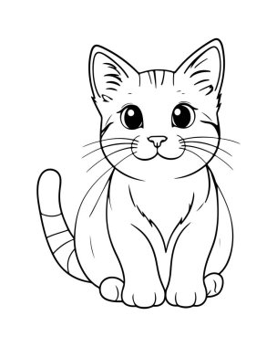 Sevimli Kedi Çizimi Boyama Kitapları Çocuk Projeleri ve Yaratıcı Çalışmalar İçin Mükemmel