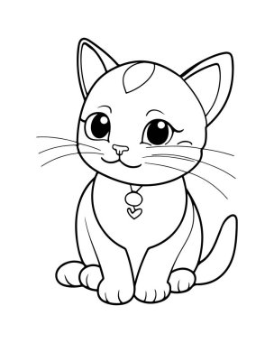 Çocukların Hayal gücünü ve yaratıcılığını ateşlemesi için enfes bir kedi boyama sayfası