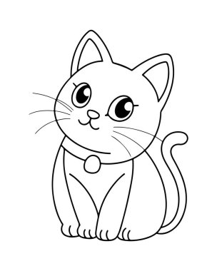 Çan Siyah ve Beyaz Dış Hatları Biçimli Şirin Çizgi Roman Çizimi