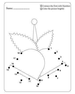 Çiçek tasarımı, çocuk vektör illüstrasyon biçimi için eğlenceli öğrenme etkinliği numaralarıyla noktaları birleştirir