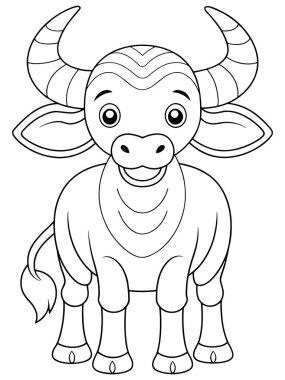 Afrika Bizonları boyama sayfasında sevimli ve dost canlısı vahşi yaşam çizimleri var.