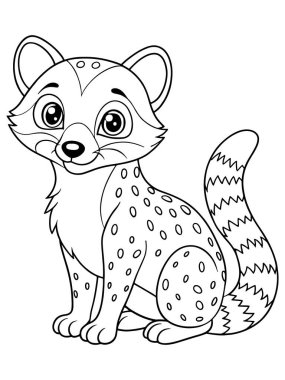 Vahşi yaşam misket çizgi film boyama sayfasında çocuklar için yapılmış eğlenceli hayvan resimleri var.