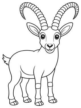 Alp dağ keçisi boyama sayfasında çocuklar için vahşi hayvan resimleri mi var? eğlenceli aktiviteler