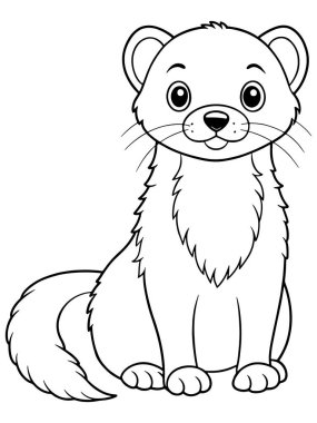 Çocuklar için tasarlanmış eğlenceli hayvan sanatı içeren Amerikan vizon renkli karikatür sayfası