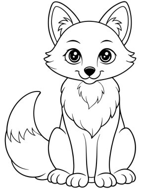 Kuzey Kutbu tilki boyama sayfasında çocuklar için mükemmel kuzey yaban hayatı sergileniyor