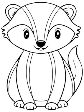 Güzel porsuk boyama sayfası. İçinde çocuklar için özel olarak tasarlanmış hayvan sanatı var.