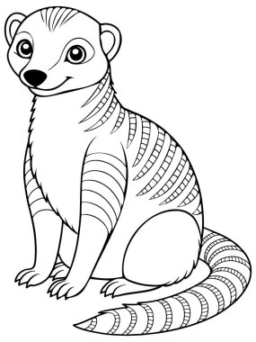 Bantlanmış firavun faresi boyama sayfası. Çocuklar için basılabilir şirin hayvan resimleri içeriyor.