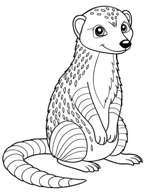 Çocuklar için basılabilir hayvan çizimleri içeren bantlı firavun faresi boyama sayfası