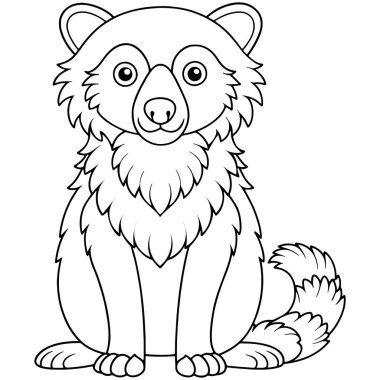 Çocuklar için basılabilir şirin hayvan çizimleri içeren Binturong boyama sayfası