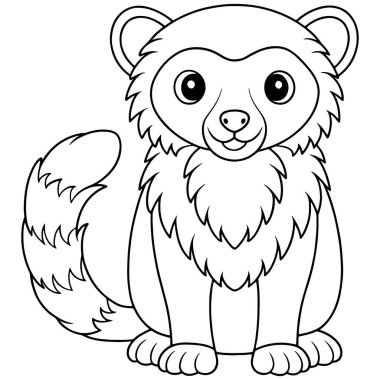 Çocuklar için sevimli bir binturong boyama sayfası.