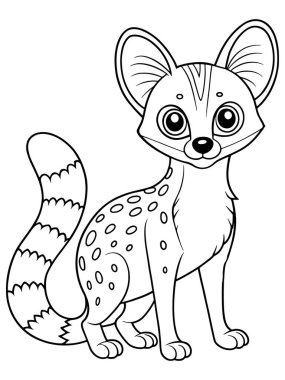 Genel genet boyama sayfasında çocukların eğlenmesi için yapılmış şirin hayvan resimleri var.