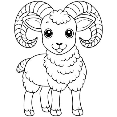 Çocuklar için basılabilir koyun sanatı içeren koyun boyama sayfası.