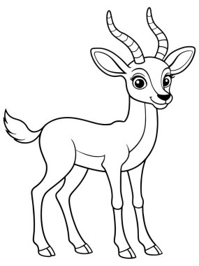 Dama ceylan boyama sayfası Çocuklar için sevimli çizgi çizimleri sergiliyor