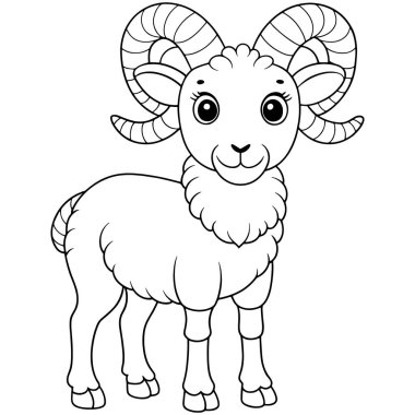 Dall koyun boyama sayfası çocuklar için yapılmış şirin hayvan resimlerini sergiliyor