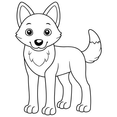 Çocuklar için basılabilir hayvan resimleri olan Dingo çizgi film boyama sayfası