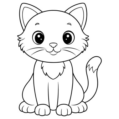 Altın kedi boyama sayfasında çocuklar için yapılmış sevimli hayvan çizimleri var.