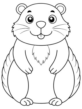 Köstebek çizgi film boyama sayfası. Çocuklar için basılabilir eğlenceli hayvan resimleriyle birlikte.